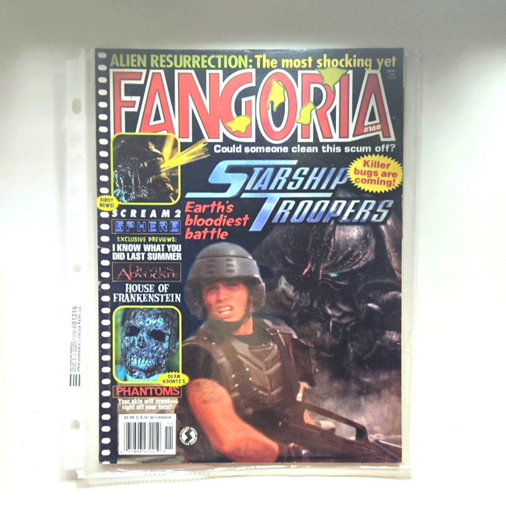 Fangoria Magazine Issue 168 November 1997 Starship Troopers Phantoms Scream 2